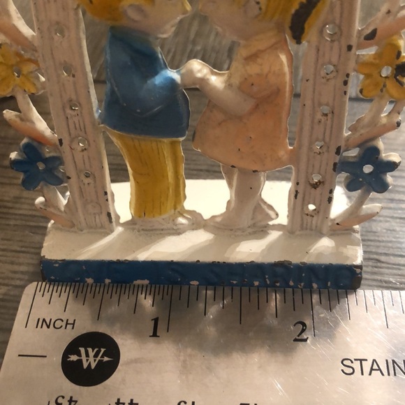 Vintage Retro Revere Mfg Metal Earring Holder Stand "Love Is Sharing" - Picture 10 of 13